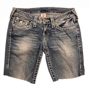 vintage True Religion Disco Joey Cut Off Booty Shorts Women 28 Low Rise